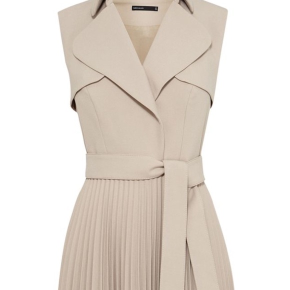 Karen Millen Sleeveless Pleated Skirt Trench Dress in Navy Size 6US - Picture 13 of 16